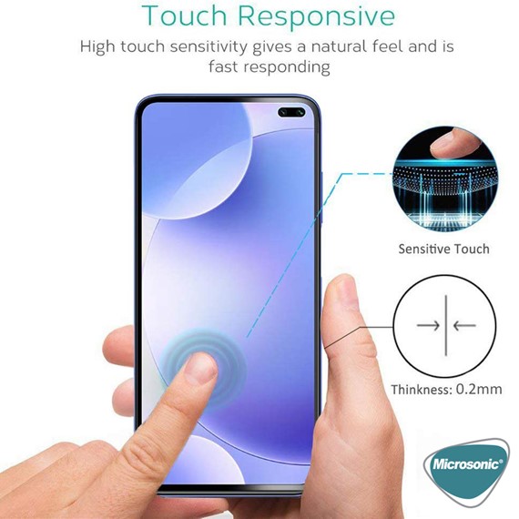 Microsonic Xiaomi Redmi K30 Tam Kaplayan Temperli Cam Ekran Koruyucu Siyah 2