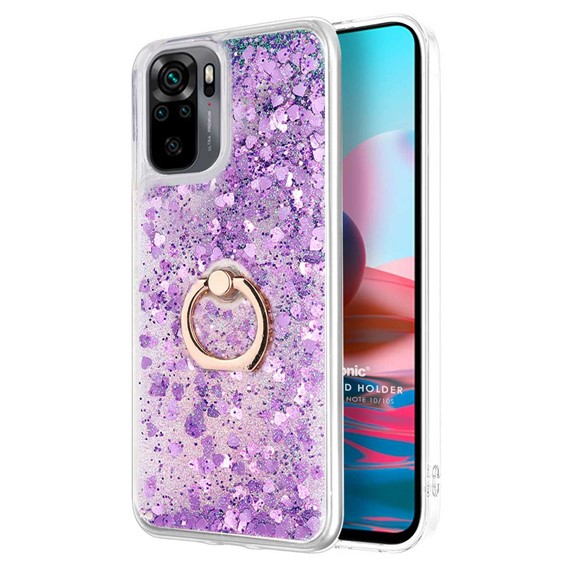 Microsonic Xiaomi Redmi Note 10S Kılıf Glitter Liquid Holder Mor 1