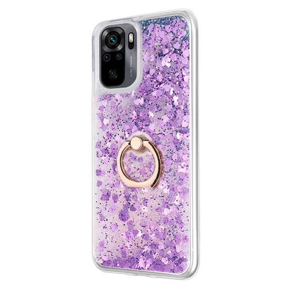 Microsonic Xiaomi Redmi Note 10S Kılıf Glitter Liquid Holder Mor 2