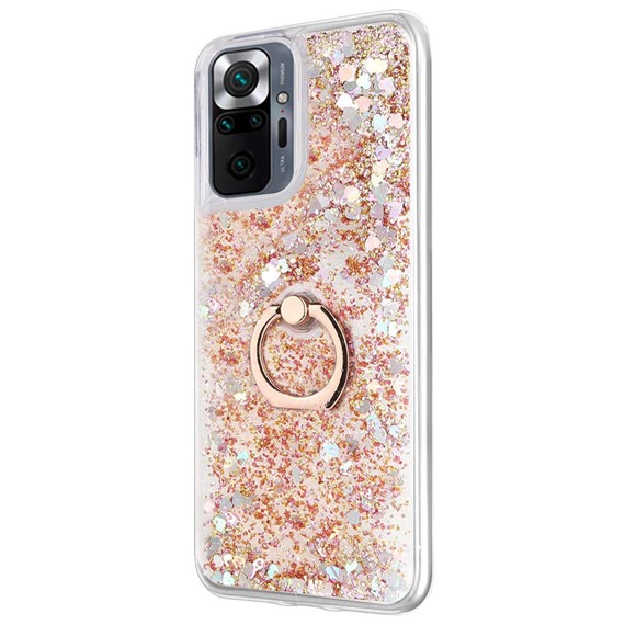 Microsonic Xiaomi Redmi Note 10 Pro Max Kılıf Glitter Liquid Holder Gold 2