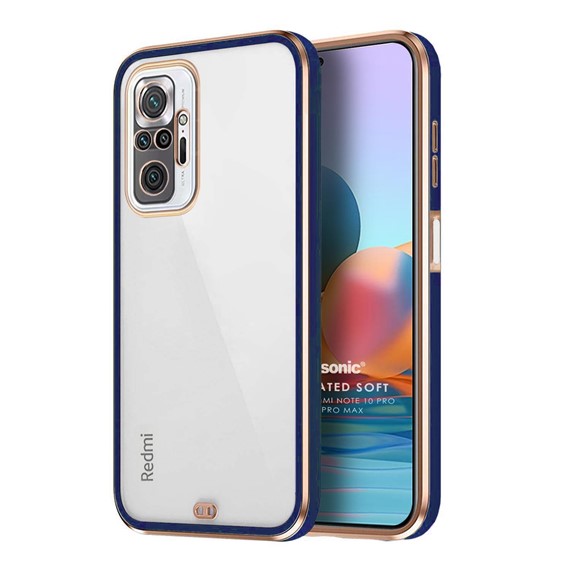 Microsonic Xiaomi Redmi Note 10 Pro Kılıf Laser Plated Soft Lacivert 1