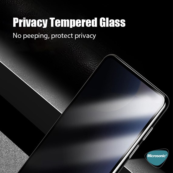 Microsonic Xiaomi Redmi A3 Privacy 5D Gizlilik Filtreli Cam Ekran Koruyucu Siyah 5