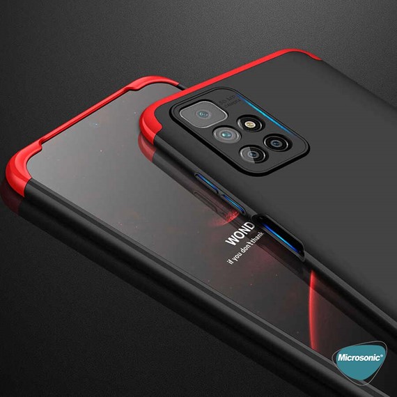 Microsonic Xiaomi Redmi Note 11 4G Kılıf Double Dip 360 Protective Kırmızı 5