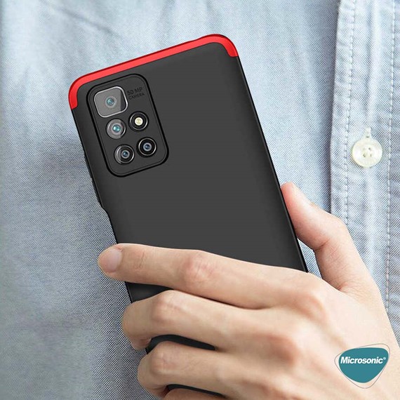Microsonic Xiaomi Redmi 10 Kılıf Double Dip 360 Protective Siyah 7