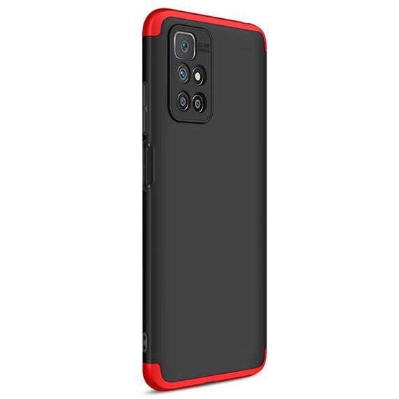 Microsonic Xiaomi Redmi 10 Kılıf Double Dip 360 Protective Siyah Kırmızı 2