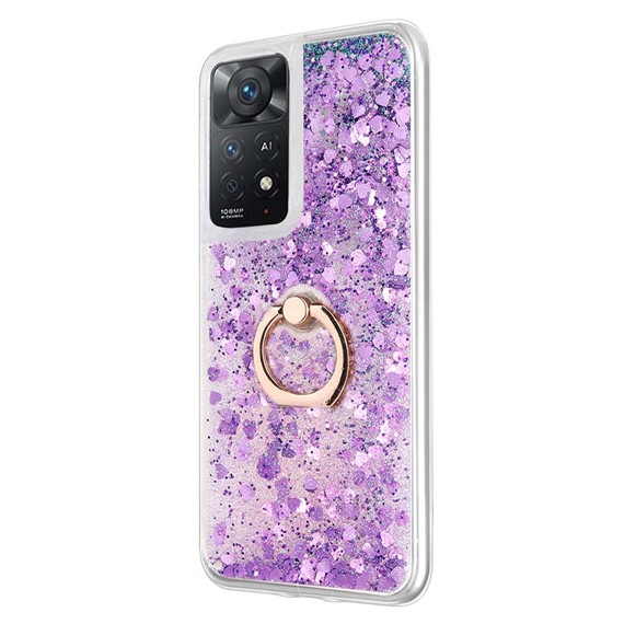 Microsonic Xiaomi Redmi Note 11 Pro 5G Kılıf Glitter Liquid Holder Mor 2