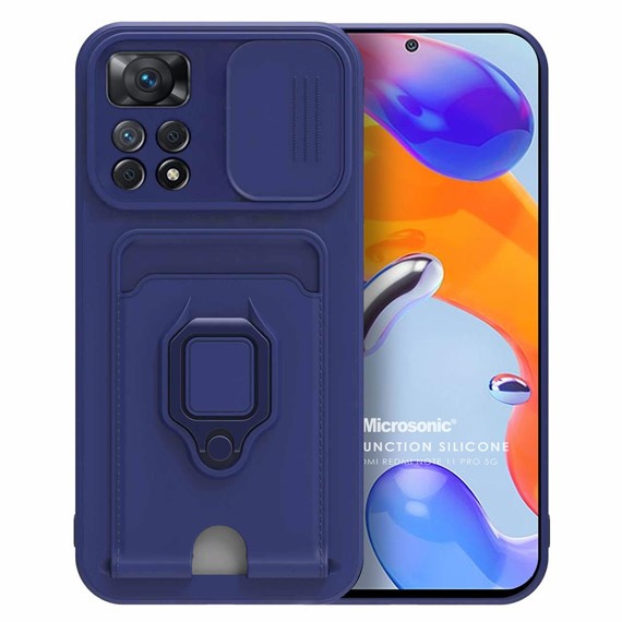 Microsonic Xiaomi Redmi Note 11 Pro 5G Kılıf Multifunction Silicone Lacivert 1