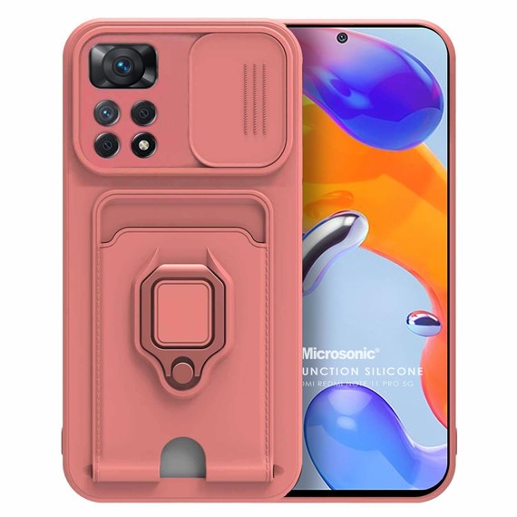 Microsonic Xiaomi Redmi Note 11 Pro 5G Kılıf Multifunction Silicone Pembe 1