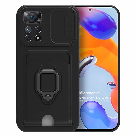 Microsonic Xiaomi Redmi Note 11 Pro 5G Kılıf Multifunction Silicone Siyah 1