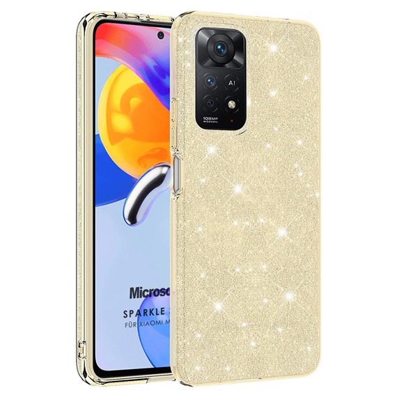 Microsonic Xiaomi Redmi Note 11 Pro 5G Kılıf Sparkle Shiny Gold 1