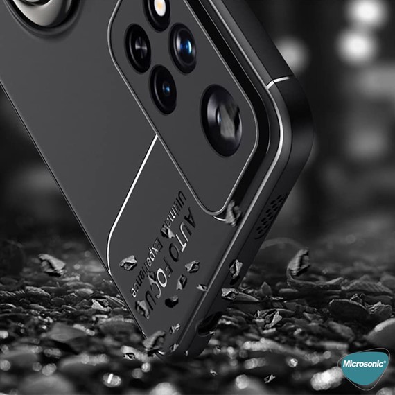 Microsonic Xiaomi Redmi Note 11 Pro Plus Kılıf Kickstand Ring Holder Lacivert 4