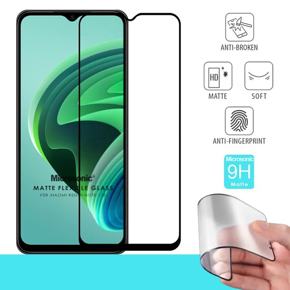 Microsonic Xiaomi Redmi Note 11E Seramik Matte Flexible Ekran Koruyucu Siyah 1