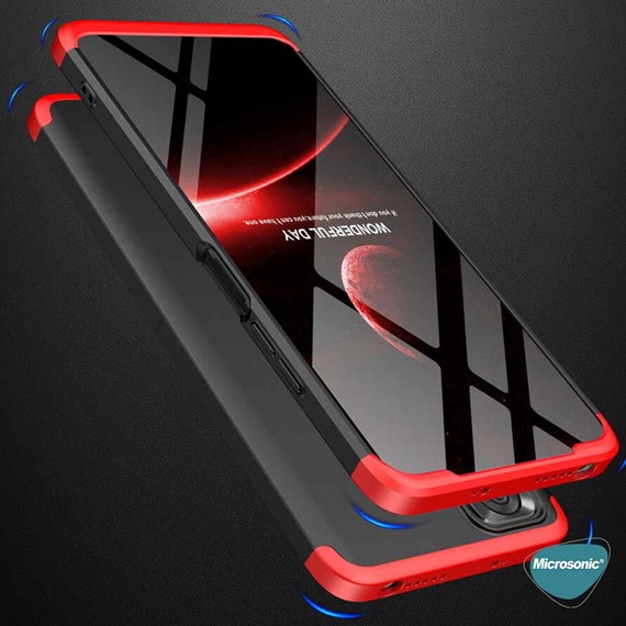 Microsonic Xiaomi Redmi Note 11 Pro 5G Kılıf Double Dip 360 Protective Siyah Kırmızı 3