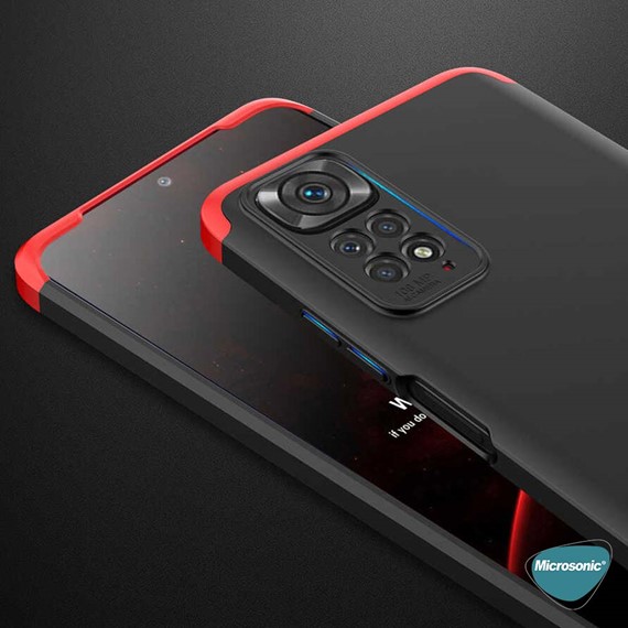 Microsonic Xiaomi Redmi Note 11 Pro 5G Kılıf Double Dip 360 Protective Kırmızı 4