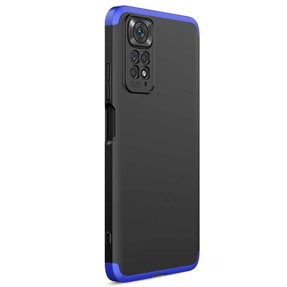 Microsonic Xiaomi Redmi Note 11 Kılıf Double Dip 360 Protective Siyah Mavi 2