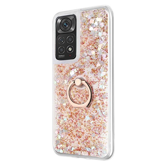 Microsonic Xiaomi Redmi Note 11 Kılıf Glitter Liquid Holder Gold 2