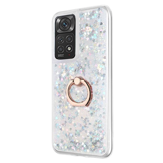 Microsonic Xiaomi Redmi Note 11 Kılıf Glitter Liquid Holder Gümüş 2