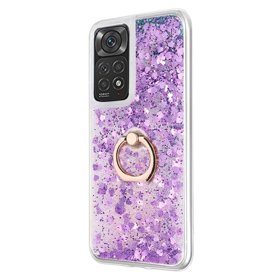 Microsonic Xiaomi Redmi Note 11 Kılıf Glitter Liquid Holder Mor 2