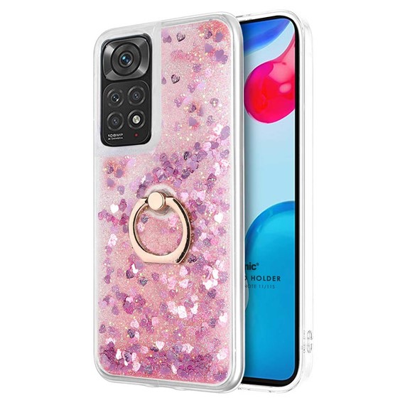 Microsonic Xiaomi Redmi Note 11S Kılıf Glitter Liquid Holder Pembe 1