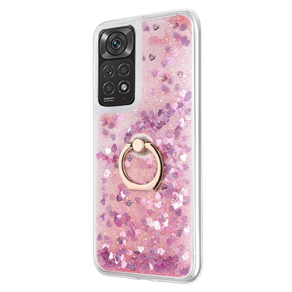 Microsonic Xiaomi Redmi Note 11S Kılıf Glitter Liquid Holder Pembe 2