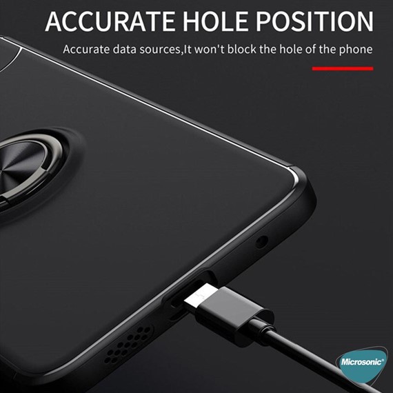 Microsonic Xiaomi Redmi Note 11 Kılıf Kickstand Ring Holder Kırmızı 5