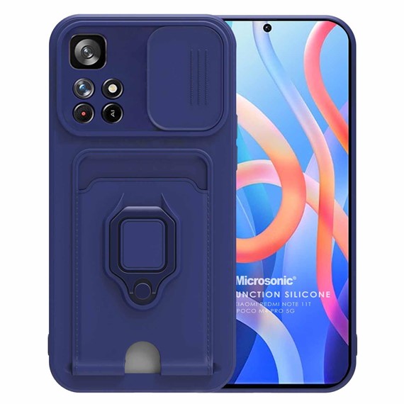 Microsonic Xiaomi Redmi Note 11T Kılıf Multifunction Silicone Lacivert 1