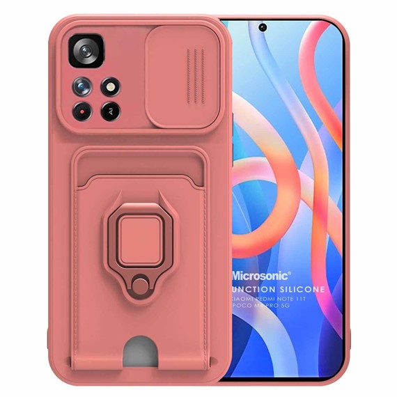 Microsonic Xiaomi Poco M4 Pro Kılıf Multifunction Silicone Pembe 1