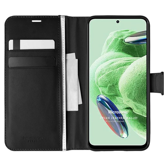 Microsonic Xiaomi Poco X5 5G Kılıf Delux Leather Wallet Siyah 1