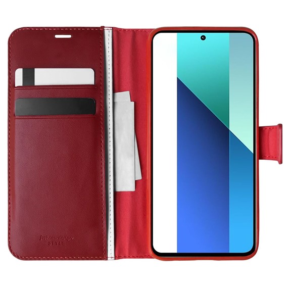 Microsonic Xiaomi Redmi Note 13 4G Kılıf Delux Leather Wallet Kırmızı 1