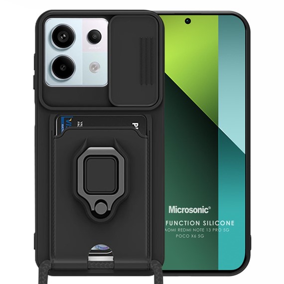 Microsonic Xiaomi Poco X6 5G Kılıf Multifunction Silicone Siyah 1