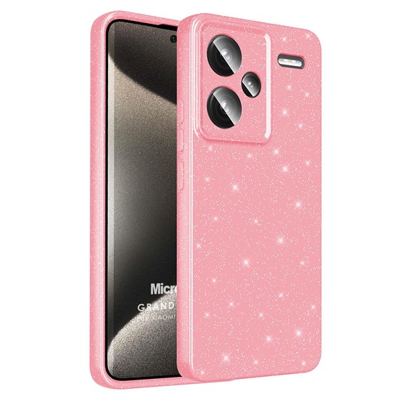 Microsonic Xiaomi Redmi Note 13 Pro Plus 5G Kılıf Grand Stardust Pembe 1