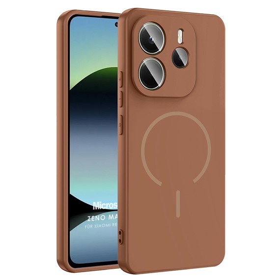 Microsonic Xiaomi Redmi Note 14 4G Kılıf Zeno MagSafe Kahverengi 1