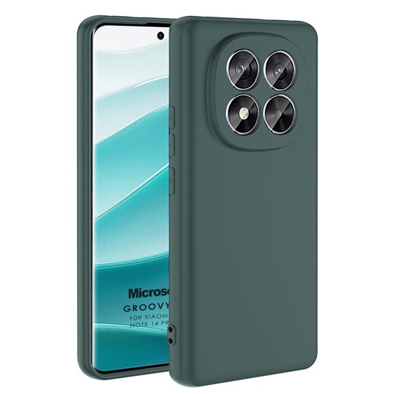 Microsonic Xiaomi Redmi Note 14 Pro Plus Kılıf Groovy Soft Koyu Yeşil 1
