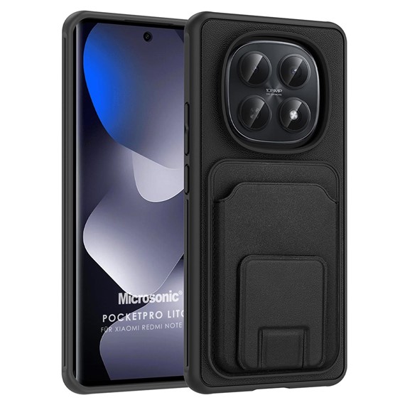 Microsonic Xiaomi Redmi Note 15 5G Kılıf PocketPro Litchi Siyah 1