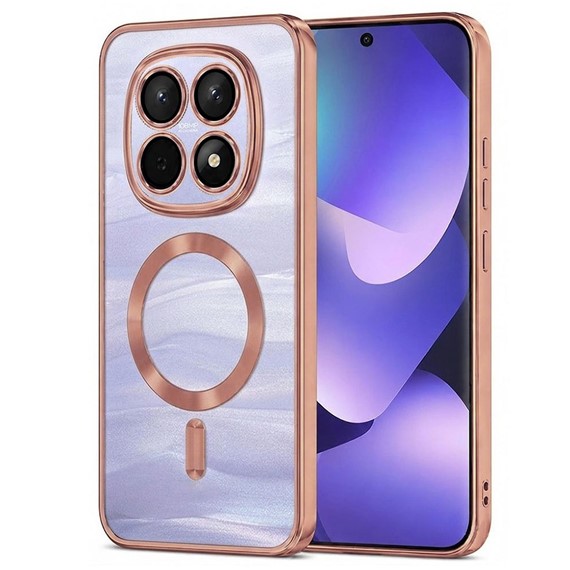 Microsonic Xiaomi Poco M8 Pro Kılıf MagSafe Luxury Electroplate Rose Gold 1