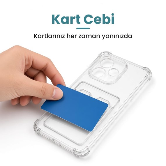 Microsonic Xiaomi Redmi Note 17 Pro 5G Card Slot Shock Kılıf Şeffaf 7
