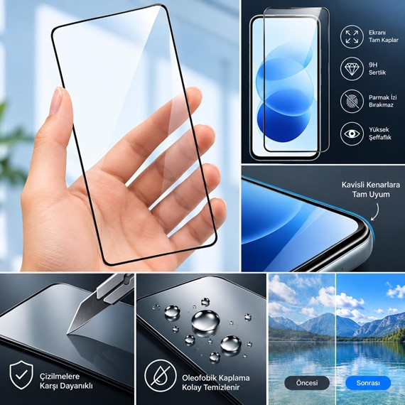 Microsonic Xiaomi Redmi Note 17 5G Kavisli Tam Kaplayan Ekran Koruyucu Siyah 2