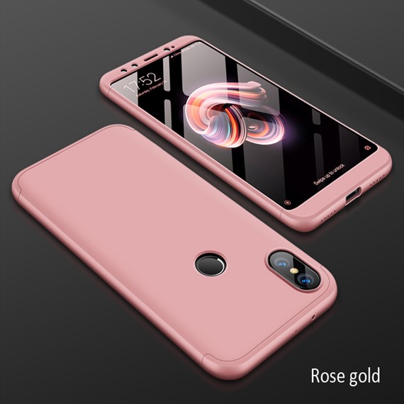 Microsonic Xiaomi Redmi Note 5 Kılıf Double Dip 360 Protective Rose Gold 3