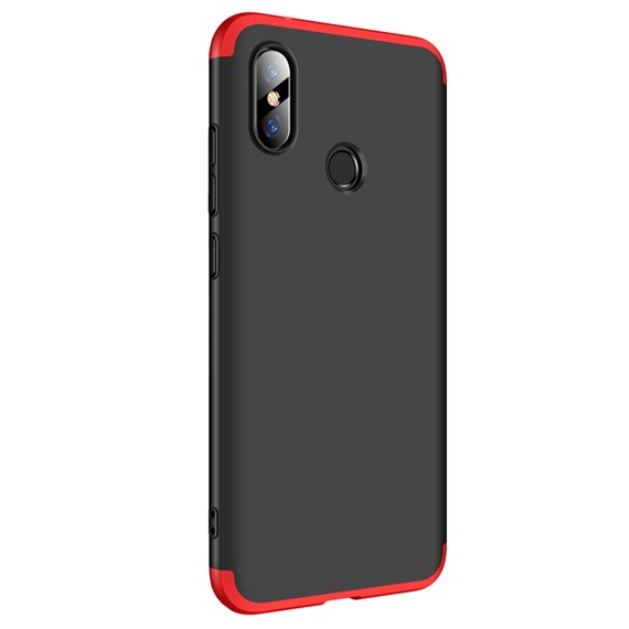 Microsonic Xiaomi Redmi Note 6 Pro Kılıf Double Dip 360 Protective Siyah Kırmızı 2