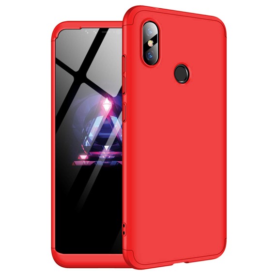 Microsonic Xiaomi Redmi Note 6 Pro Kılıf Double Dip 360 Protective Kırmızı 1