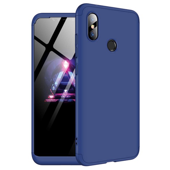 Microsonic Xiaomi Redmi Note 6 Pro Kılıf Double Dip 360 Protective Lacivert 1