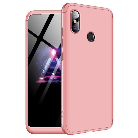 Microsonic Xiaomi Redmi Note 6 Pro Kılıf Double Dip 360 Protective Rose Gold 1