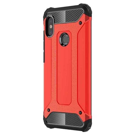 Microsonic Xiaomi Redmi Note 6 Pro Kılıf Rugged Armor Kırmızı 2