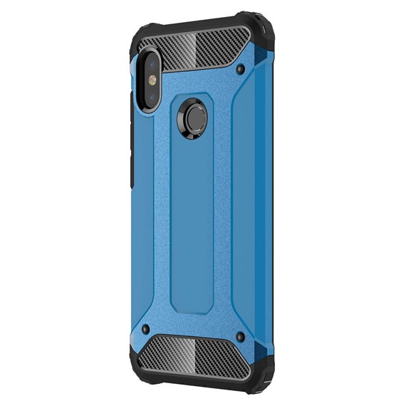 Microsonic Xiaomi Redmi Note 6 Pro Kılıf Rugged Armor Mavi 2