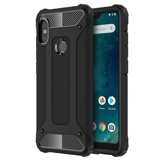 Microsonic Xiaomi Redmi Note 6 Pro Kılıf Rugged Armor Siyah 1