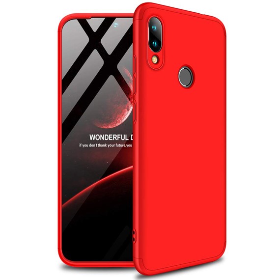 Microsonic Xiaomi Redmi Note 7 Kılıf Double Dip 360 Protective Kırmızı 1
