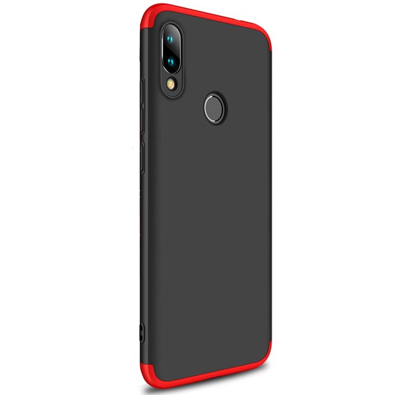 Microsonic Xiaomi Redmi Note 7 Kılıf Double Dip 360 Protective Siyah Kırmızı 2