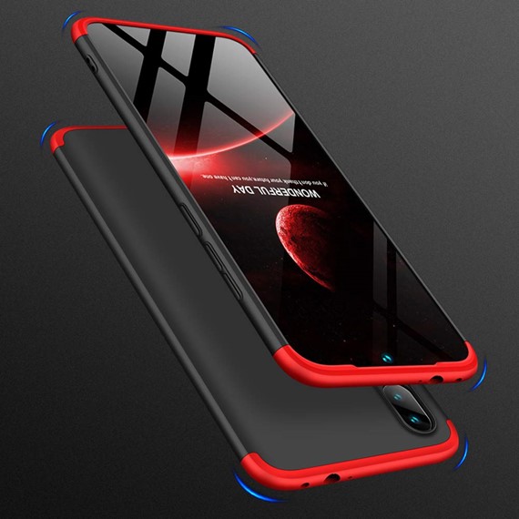 Microsonic Xiaomi Redmi Note 7 Kılıf Double Dip 360 Protective Siyah Kırmızı 4