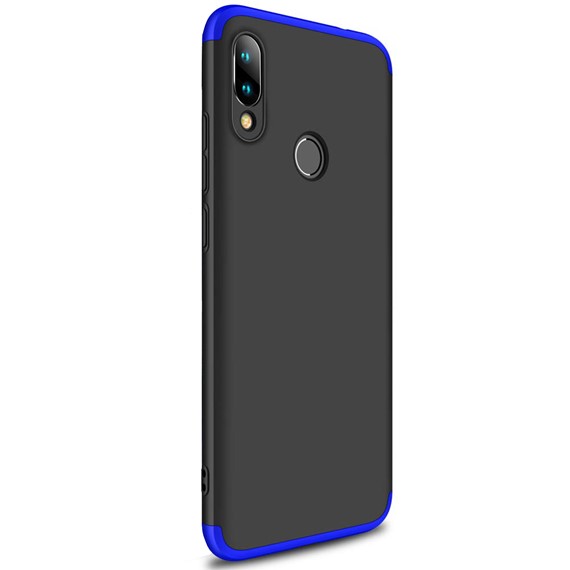 Microsonic Xiaomi Redmi Note 7 Kılıf Double Dip 360 Protective Siyah Mavi 2