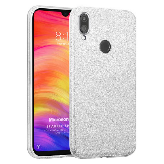 Microsonic Xiaomi Redmi Note 7 Pro Kılıf Sparkle Shiny Gümüş 1